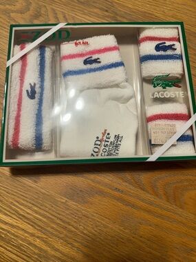 Rare Vintage New Old Stock Lacoste Tennis sock set with Rare Blue Alligator